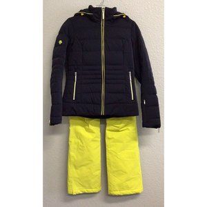 Descente Women’s Ski Snow Set Jacket And Pants Size 4/XXS Black Neon